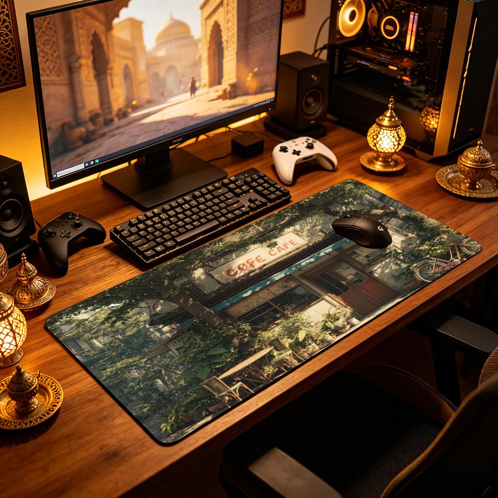 Vintage Cozy Cafe Large Desk M - Esports Gaming Cafe ulasan dan harga