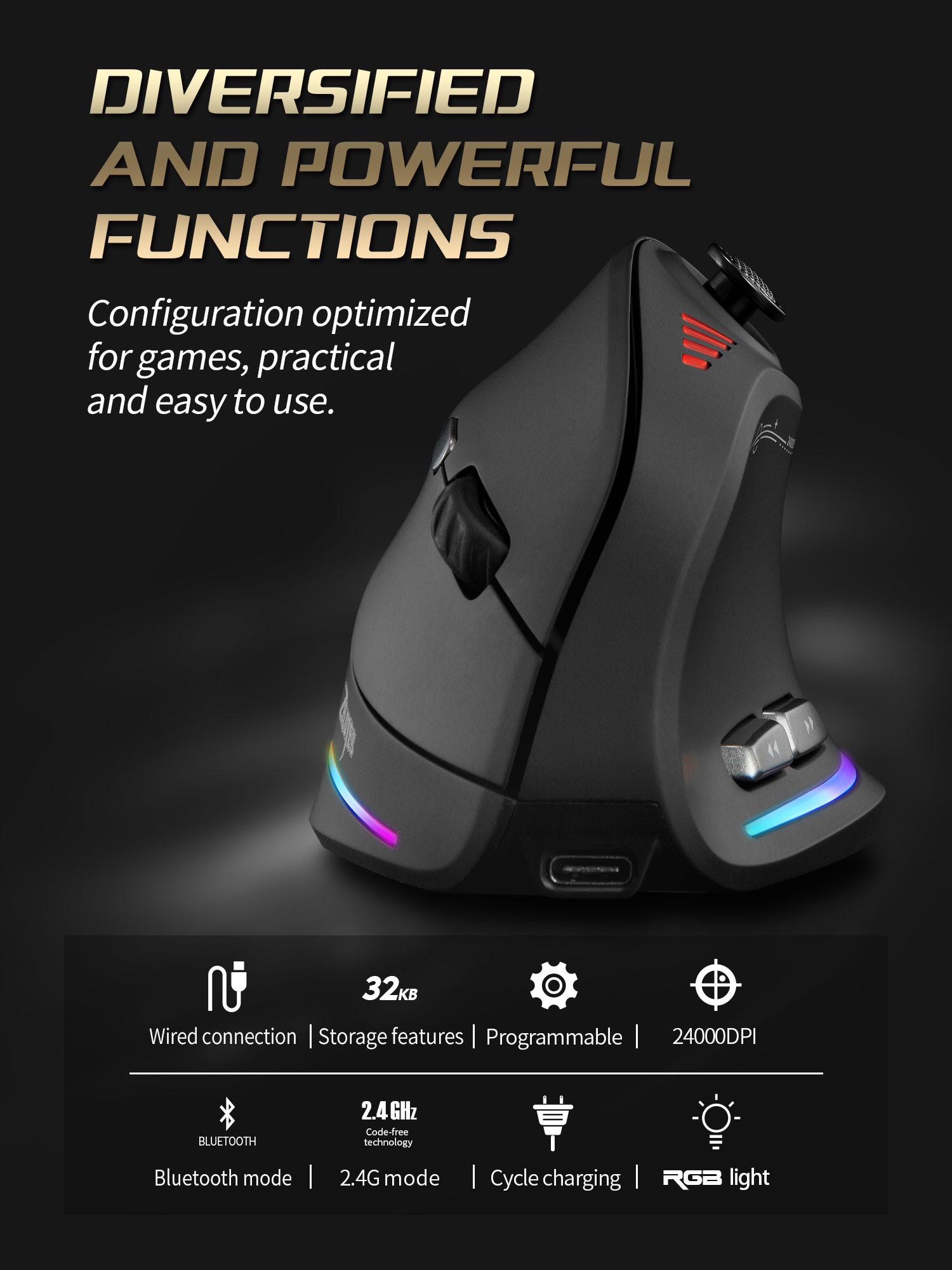 Jomaa RGB Backlit Wireless Ver - Esports Gaming Mice ulasan dan harga